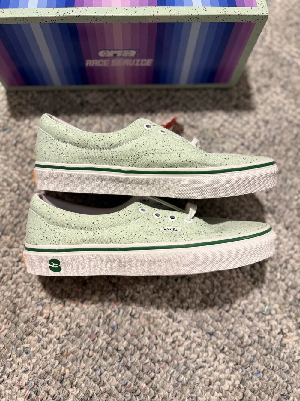 Vans Daniel Ricciardo F1 Driver Women's Mint Green Speckle Canvas Sneakers